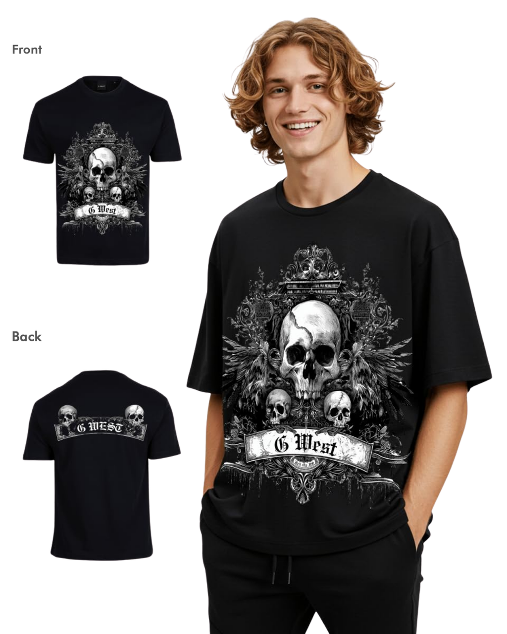 G West Mens Hell City Oversized Tee