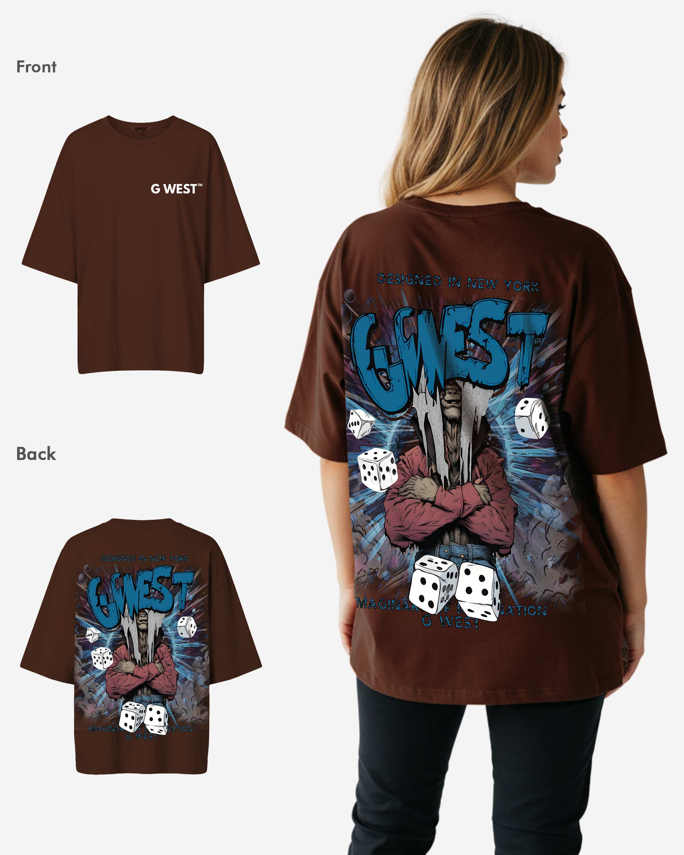 G West Womens Oversized Imagine Of Imagination Tee