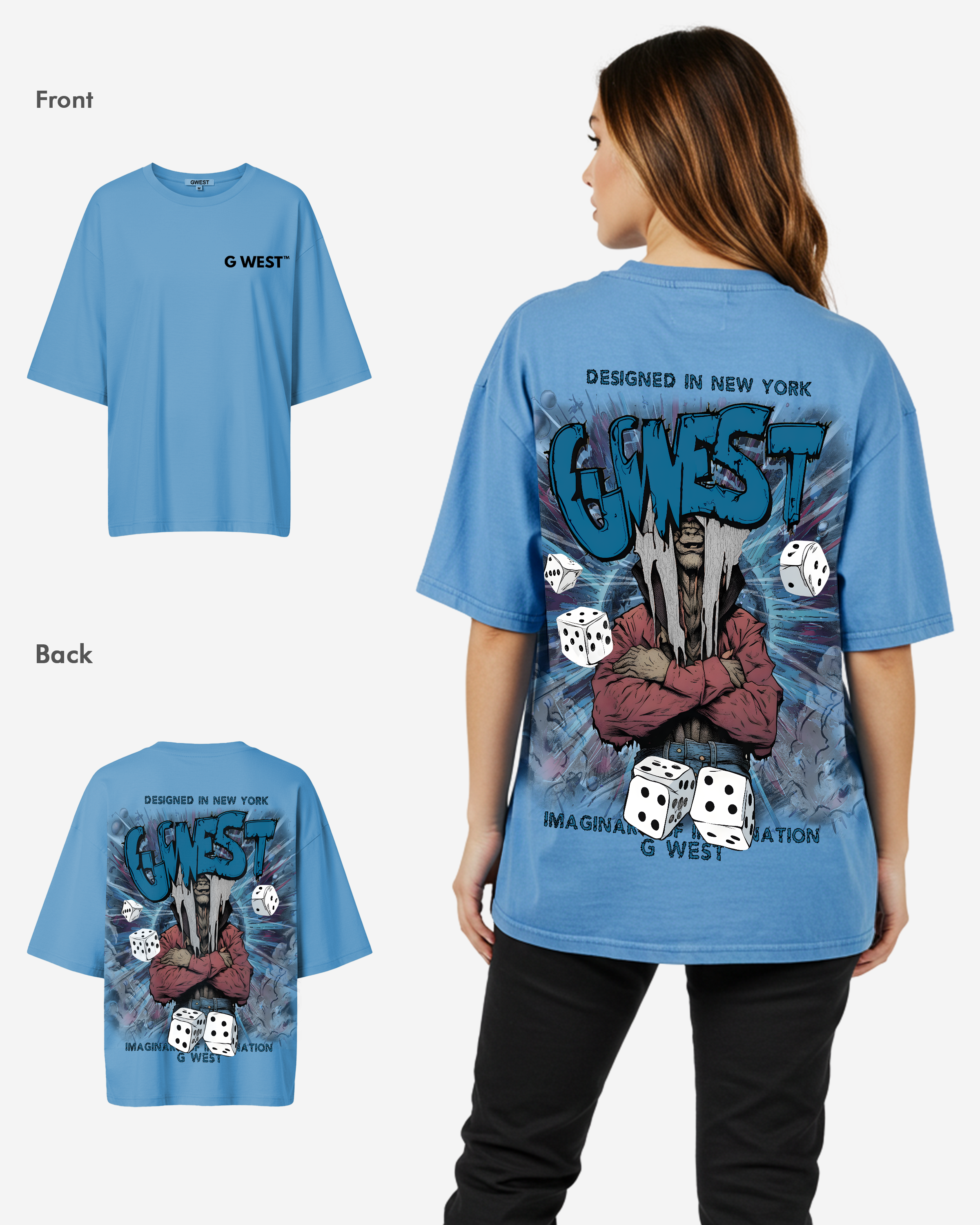 G West Womens Oversized Imagine Of Imagination Tee