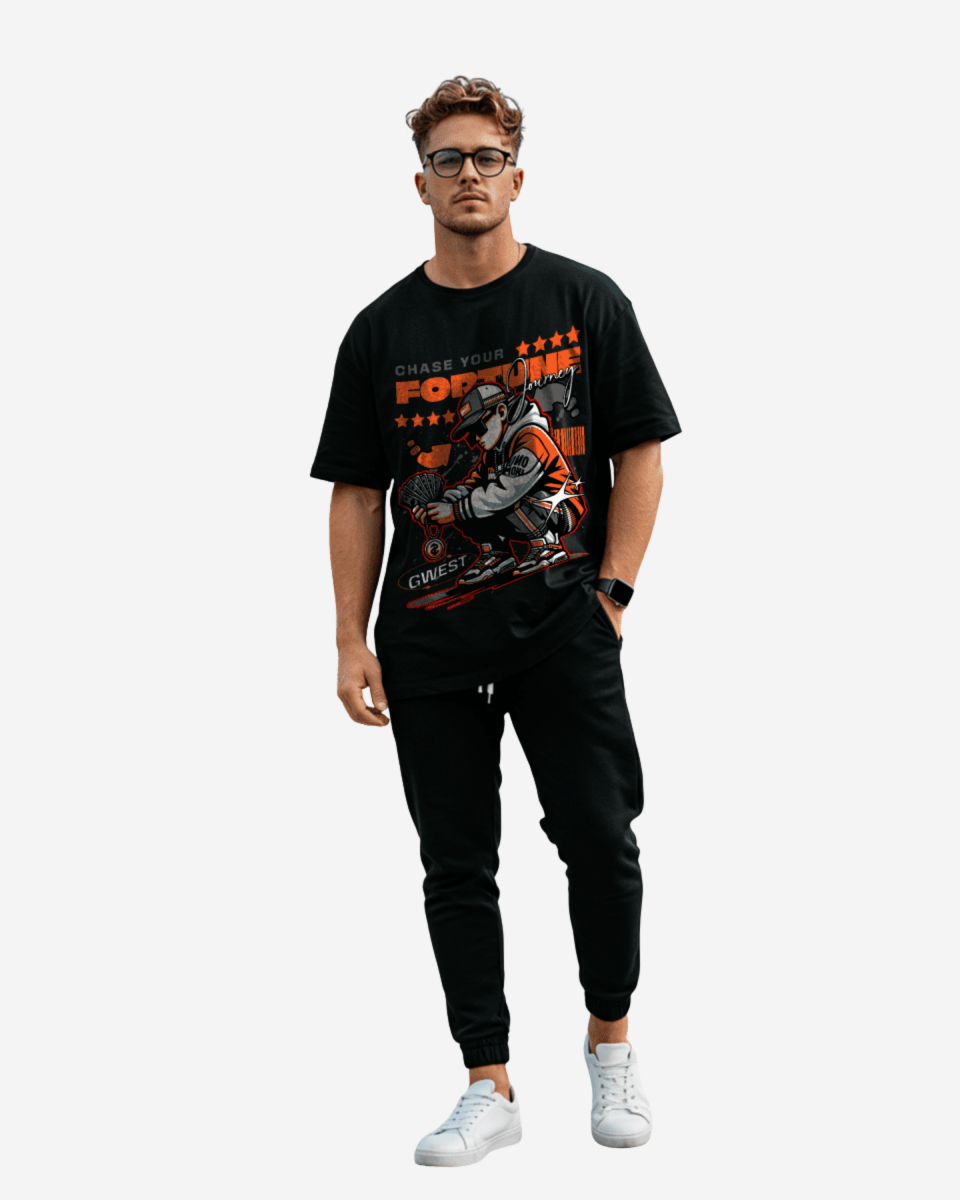 G West Chase Your Fortune Journey Oversized T-Shirt Mens