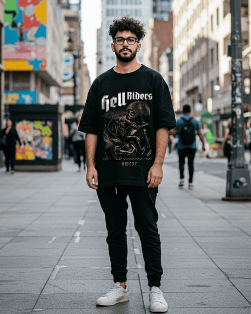 G West Devil Hell Riders Oversized Men's T-Shirt