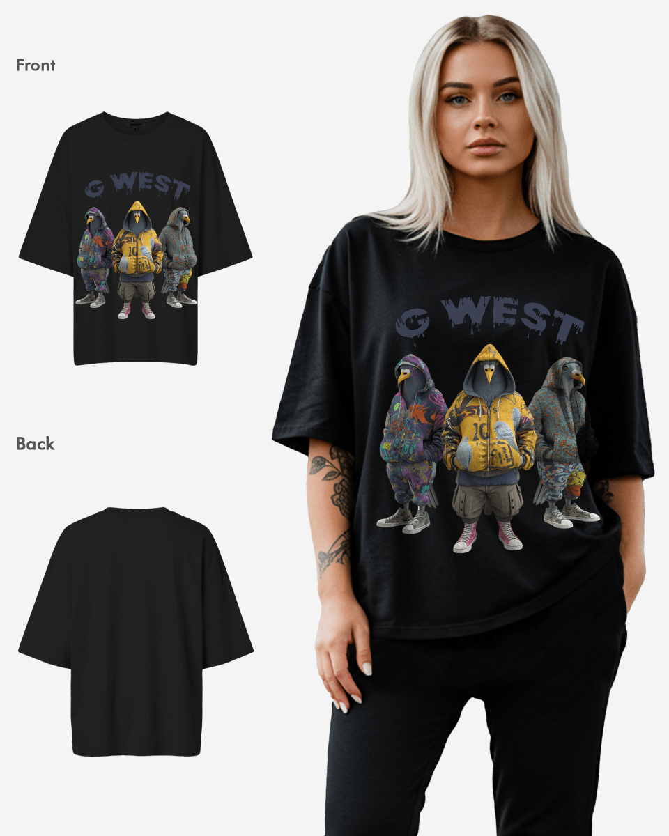 G West Womens 3 Peigion Oversized Tee