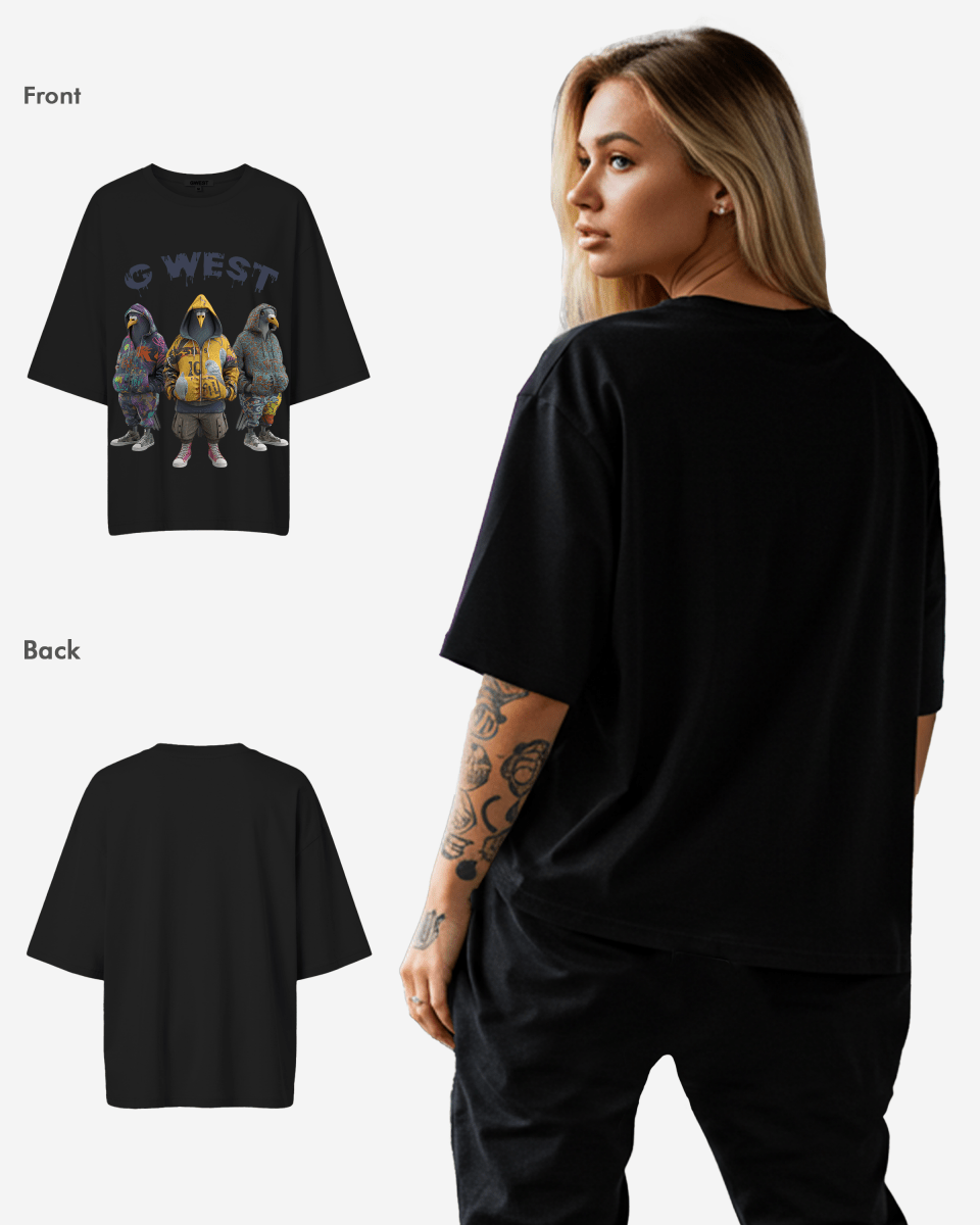 G West Womens 3 Peigion Oversized Tee
