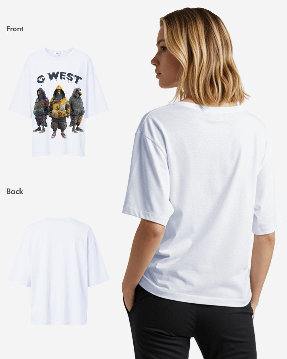 G West Womens 3 Peigion Oversized Tee