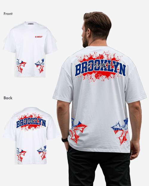 G West Brooklyn Blood Arch Logo T-Shirts Big and Tall