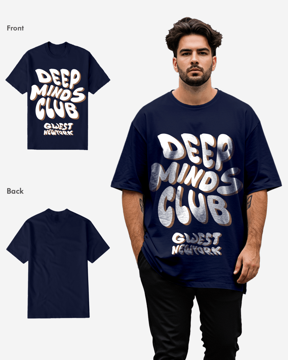 G WEST DEEP MINDS CLUB T-Shirt Big and Tall Mens