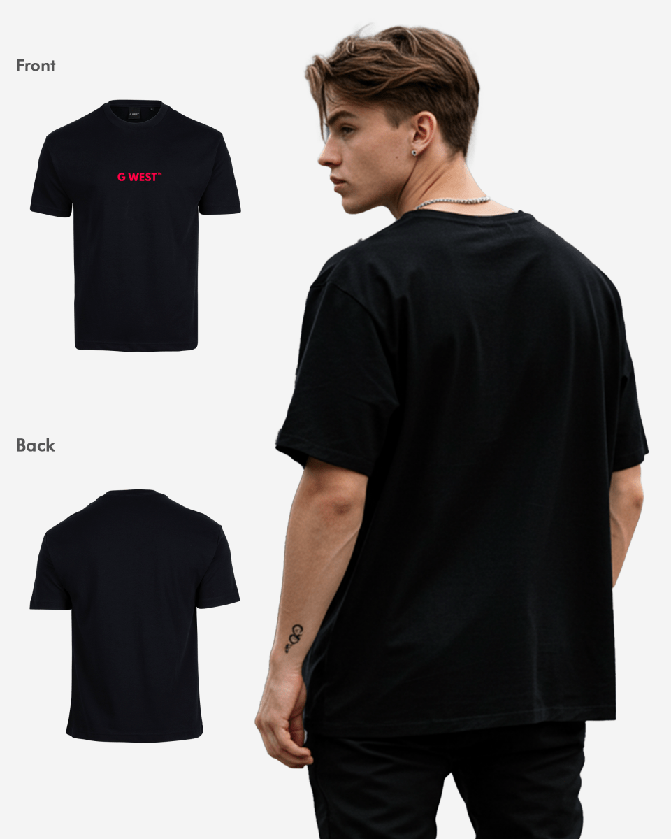 G West Mens Heavyweight Logo Wear Oversized T-Shirt