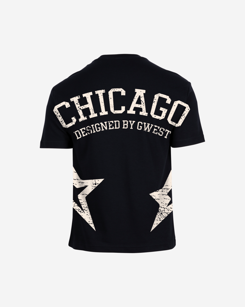 G West Mens Oversized Chicago Arch Logo Tee