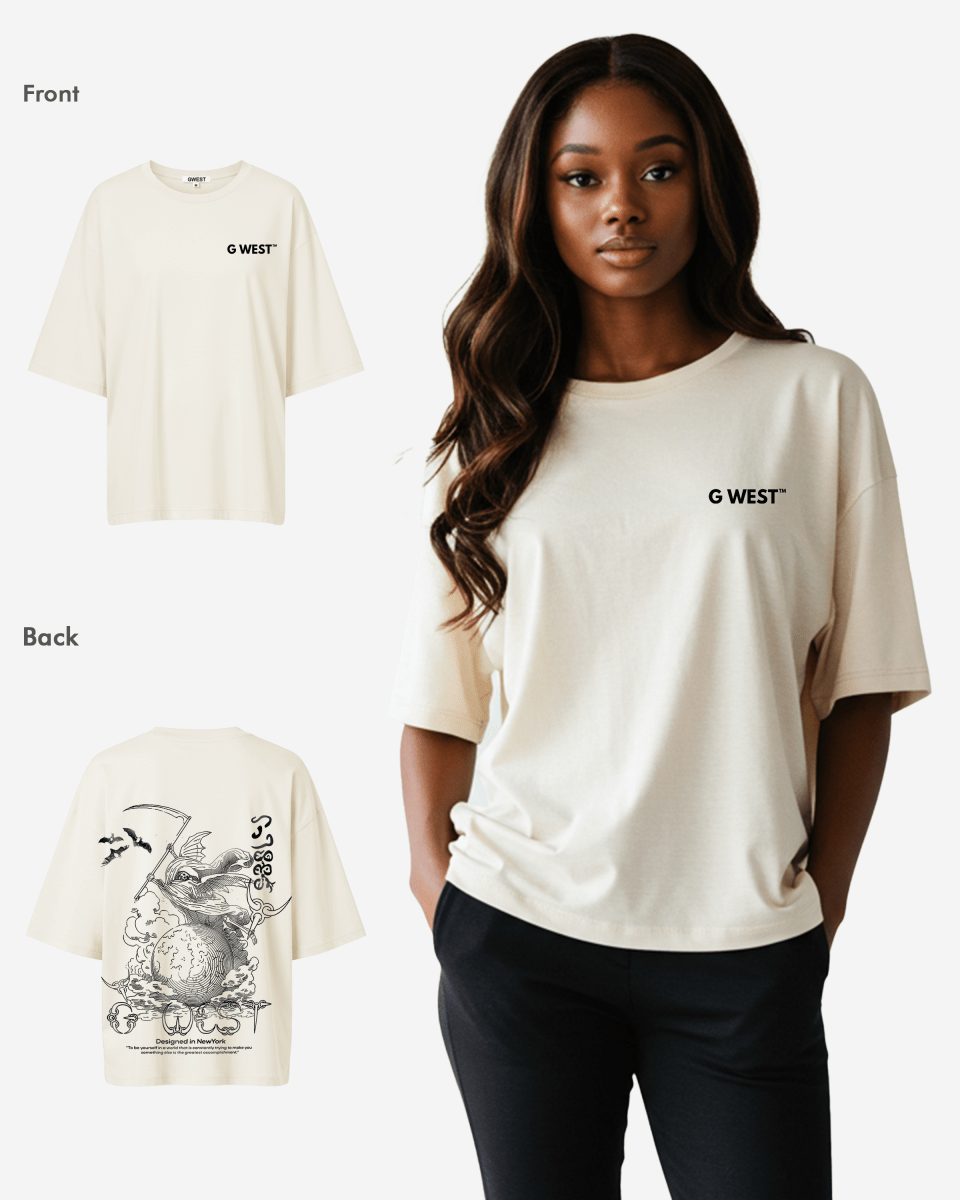G West Womens Oversized Gratitude Reaper Tee