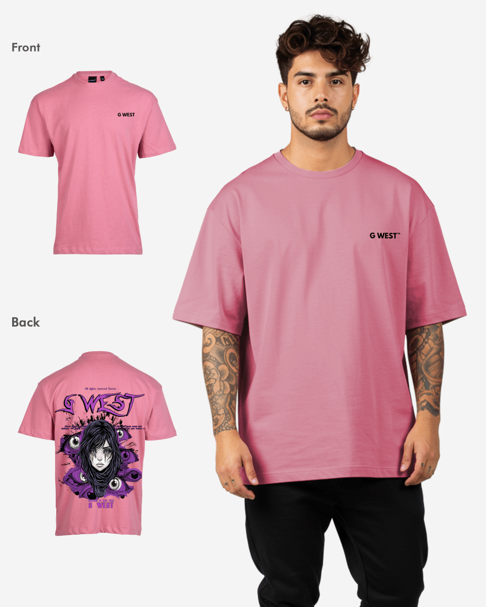 G West Oversized Purple Eye T-Shirt Mens