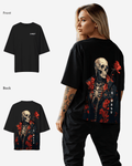 G West Womens Oversized Skull & Rose T Shirt