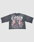 G WEST RHINESTONE ALIEN BEAT MAKER SLEEVE TEE