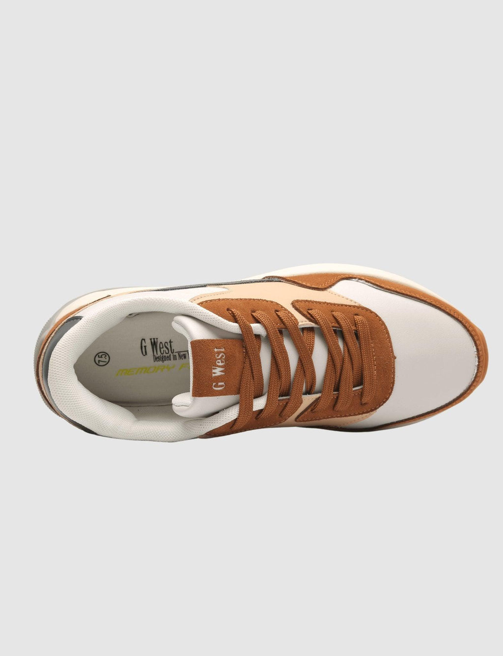 G West Mens Running Shoes - Gwm20004 Brown | White