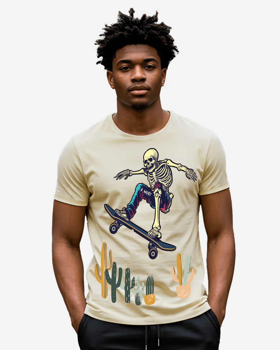 G West Mens Regular Fit Cactus Skate Front Graphic T Shirt